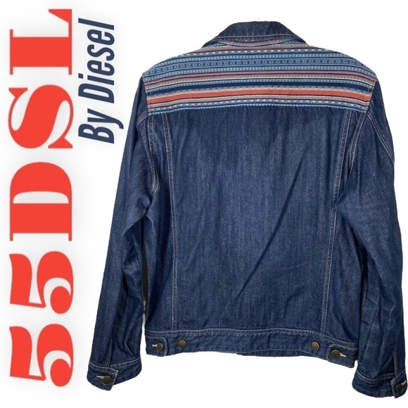 55 DSL BY DIESEL Vintage ‘90s 100% Cotton Southwest Embroidered Denim Jacket, S - Picture 9 of 9